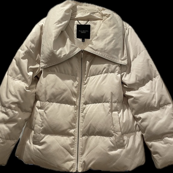 Talbot’s Duck Down Puffer Coat, Size L, Ivory - Picture 1 of 6